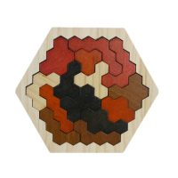 Dřevěný šestiúhelníkový tangram - Vintage honeycomb