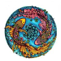 Kulaté dřevěné puzzle - Ryby, A5