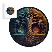 Kulaté dřevěné puzzle - Strom, A3