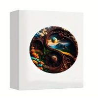 Kulaté dřevěné puzzle - Yin-Yang, A3