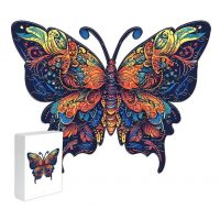 Dřevěné puzzle - Barevný motýl, A4