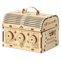 Vintage 3D dřevěné puzzle - Truhla