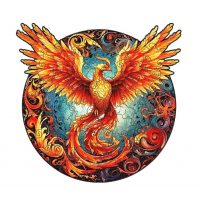 Kulaté dřevěné puzzle - Fénix, A3
