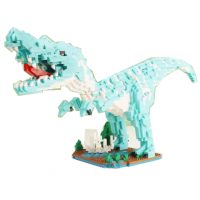 Dinosauří stavebnice - Světle modrý a bílý