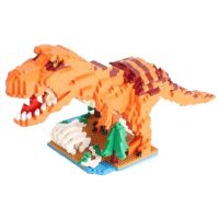 Dinosauří stavebnice - Oranžový s červenými pruhy