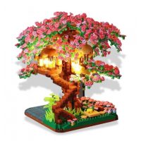 Sakura TreeHouse stavebnice - Růžové květy se světýlky