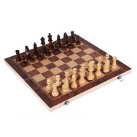 Dřevěné šachy 3 v 1 - 24 cm