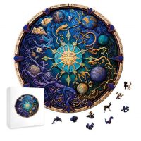 Kulaté dřevěné puzzle - Yin Yang, A4