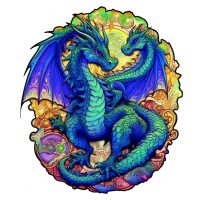 Dřevěné puzzle - Dvouhlavý drak, A5