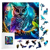 Klasické dřevěné puzzle - Sovičky, A3