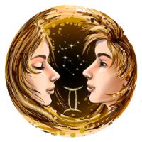 Kulaté dřevěné puzzle - Znamení zvěrokruhu, blíženci A3