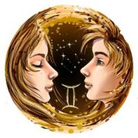 Kulaté dřevěné puzzle - Znamení zvěrokruhu, blíženci A5