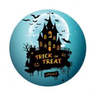 Kulaté dřevěné puzzle - Halloween, trick or treat A3