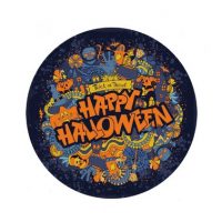 Kulaté dřevěné puzzle - Halloween, Happy Halloween A5