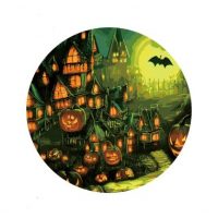 Kulaté dřevěné puzzle - Halloween, dýně A4