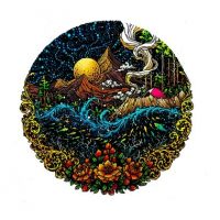 Kulaté dřevěné puzzle - Příroda, hory A5