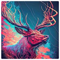 Diamantové malování s diamanty ve tvaru čtverce - Jelen, 30 x 30