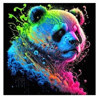 Diamantové malování s kulatými diamanty - Panda, 30 x 30