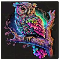 Diamantové malování s diamanty ve tvaru čtverce - Sova, 40 x 40