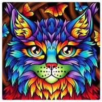 Diamantové malování s kulatými diamanty - Kočka 426, 30 x 30