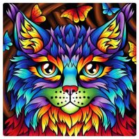 Diamantové malování s kulatými diamanty - Kočka 426, 40 x 40