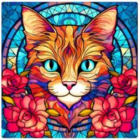 Diamantové malování s diamanty ve tvaru čtverce - Kočka 427, 30 x 30