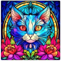 Diamantové malování s diamanty ve tvaru čtverce - Kočka 430, 40 x 40