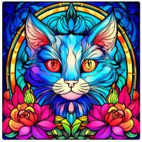 Diamantové malování s kulatými diamanty - Kočka 430, 30 x 30