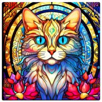 Diamantové malování s kulatými diamanty - Kočka 432, 30 x 30