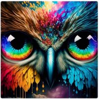 Diamantové malování s diamanty ve tvaru čtverce - Sova 4, 40 x 40