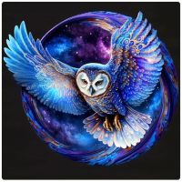 Diamantové malování s diamanty ve tvaru čtverce - Sova 2, 30 x 30