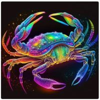 Diamantové malování s diamanty ve tvaru čtverce - Znamení zvěrokruhu, rak 40 x 40
