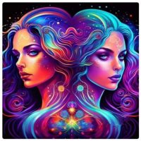 Diamantové malování s diamanty ve tvaru čtverce - Znamení zvěrokruhu, blíženci 40 x 40
