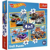 Trefl pohádkové puzzle - 4v1 Hot Wheels Vehicles, 207 dílků