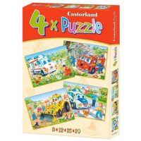Castorland pohádkové puzzle - Funny Vehicles, 55 dílků