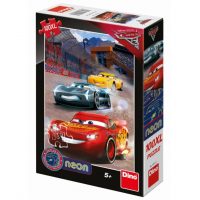 Dino pohádkové puzzle - XL Neon cars, 100 dílků