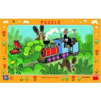 Dino pohádkové puzzle - Krtek a lokomotiva, 15 dílků