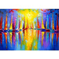 Enjoy puzzle - Rainbow Sailboats, 1000 dílků