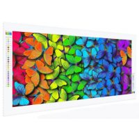 Diamantové malování s kulatými diamanty - Duhový motýli, 33 x 66