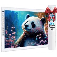 Diamantové malování s kulatými diamanty - Panda, 50 x 70