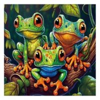 Klasické dřevěné puzzle - Žáby, A3