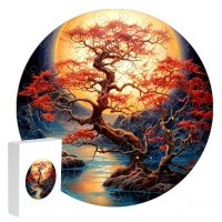 Kulaté dřevěné puzzle - Strom, A4