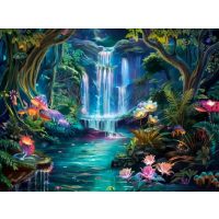 Diamantové malování s diamanty ve tvaru čtverce - Pohádkový les, 20 x 30