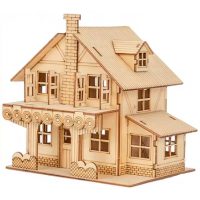 Dřevěné 3D puzzle se světýlkem - Dům, Type 4