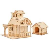 Dřevěné 3D puzzle se světýlkem - Dům, Type 13