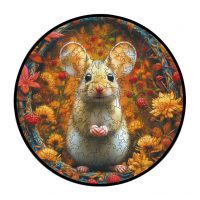 Kulaté dřevěné puzzle - Křeček, A4