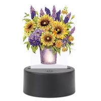 Diamantové malování s podstavcem a podsvícením - Bouquet