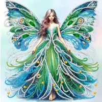 Diamantové malování s variabilními diamanty - Fairy girl, 30 x 30