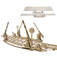 UGEARS 3D puzzle - Koleje se závorami, 200 dílků