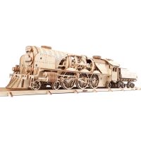 UGEARS 3D puzzle - Lokomotiva V-Express s vagónem, 538 dílků